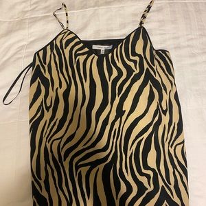 Naked Zebra black and tan animal print tank top